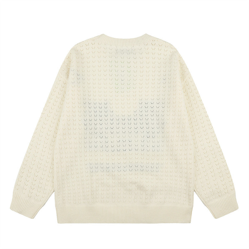 Pull homme en maille jacquard chat cartoon au piano – Pull à col rond et coupe décontractée