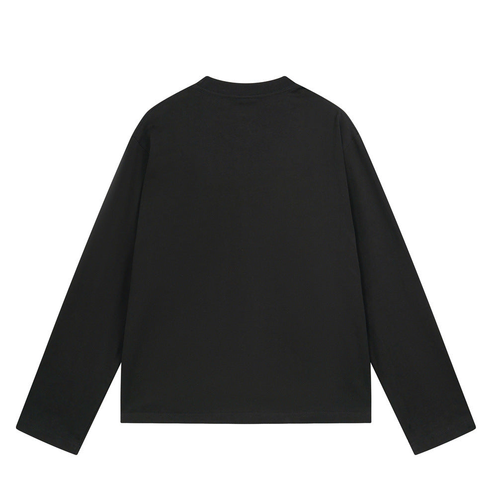 Long Sleeve Graphic Script Print T-Shirt – Oversized Crewneck