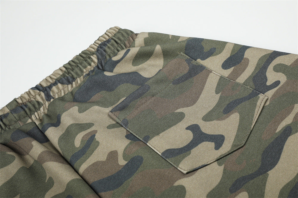 Pantalon de jogging camo à jambes larges – Jogger homme oversize streetwear hip-hop