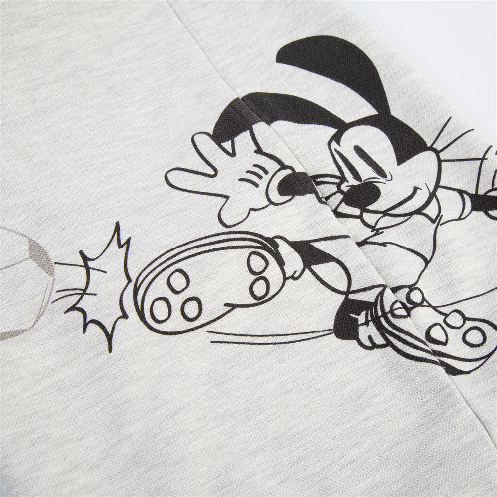Mickey Mouse Graphic Wide-Leg Sweatpants with Football Charm