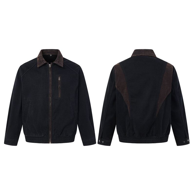 Veste Harrington en velours coupe boxy – Style workwear américain rétro