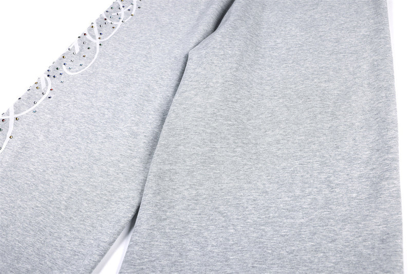 Wide-Leg Sweatpants with Rhinestone Script Graphic – Men's Relaxed Fit