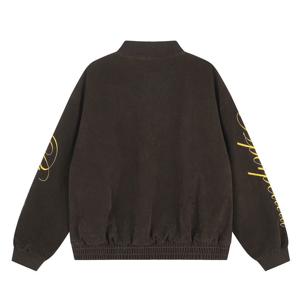 Blouson bomber oversize pour homme avec broderie script et empiècements déconstruits