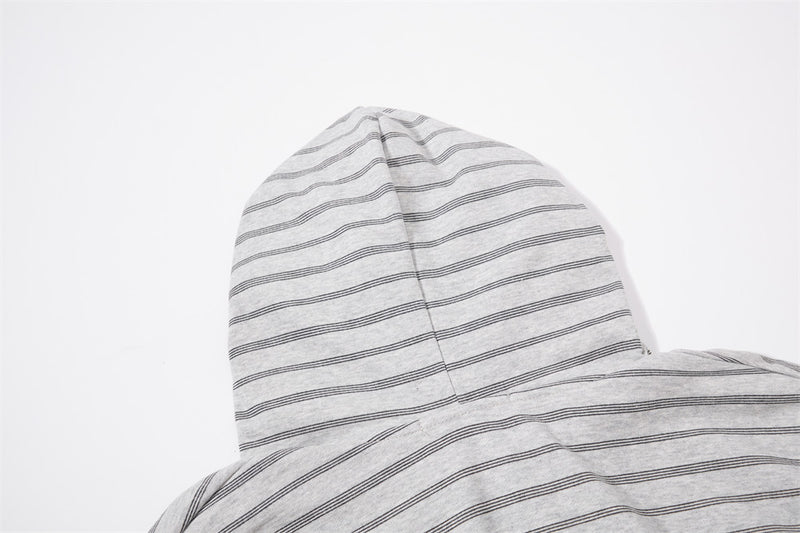 Striped Zip-Up Hoodie – Oversized Relaxed Fit Full-Zip Sweatshirt
