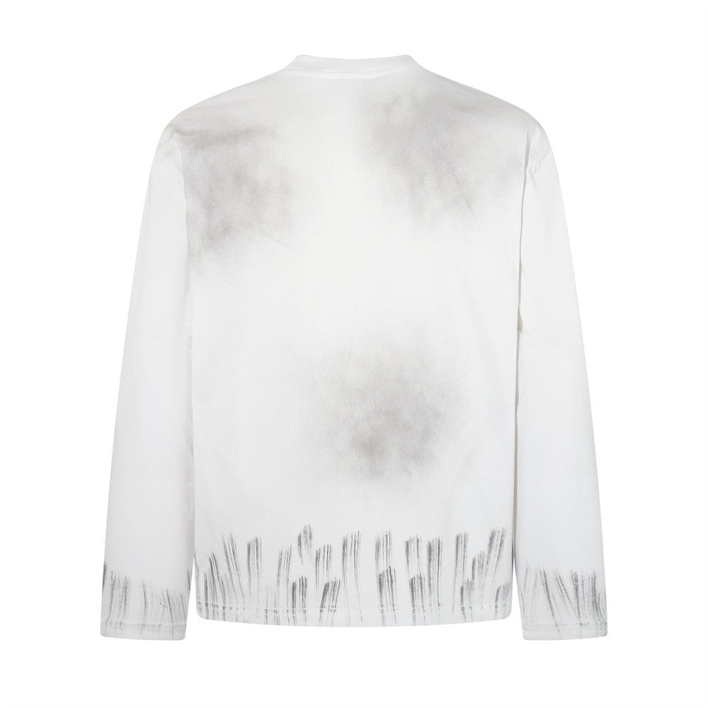 Herren-Langarmshirt mit Graphic – Spray-Dye-Distressed-Print im Hip-Hop-Stil
