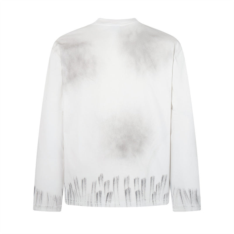 Herren-Langarmshirt mit Graphic – Spray-Dye-Distressed-Print im Hip-Hop-Stil