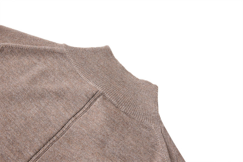 Men's Mock Neck Button-Placket Pullover Sweater