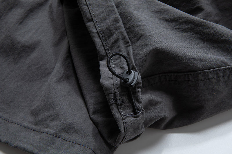 Wide-Leg Cargo Pants with Elastic Waist & Multi-Pocket Design