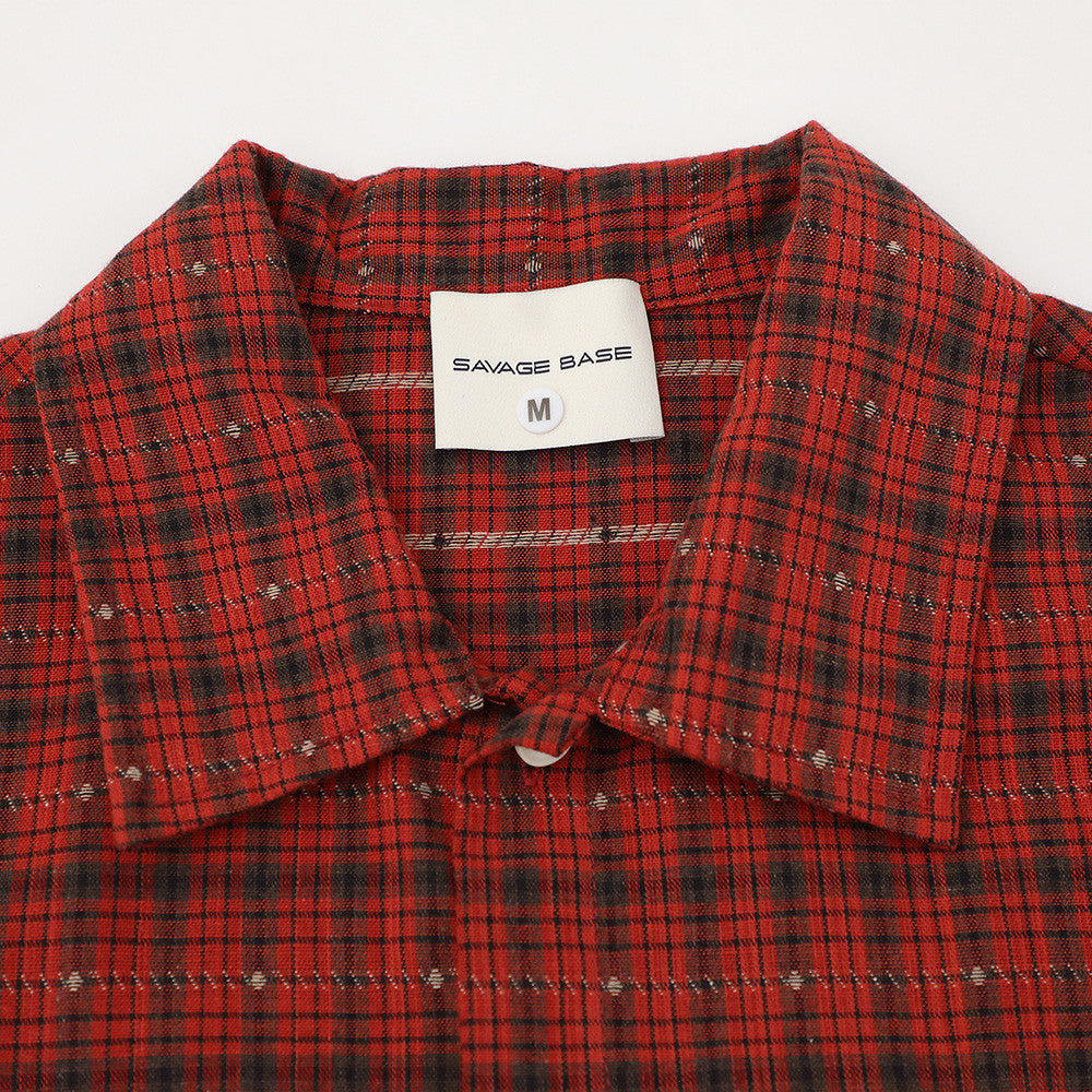 Plaid Check Short Sleeve Shirt – Oversized Relaxed Fit