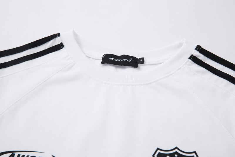 T-shirt à manches longues style football AWSPIKYHEAD – Col rond à rayures