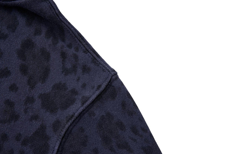 Leopard Print Zip-Up Hoodie – Vintage Washed Fleece Cardigan