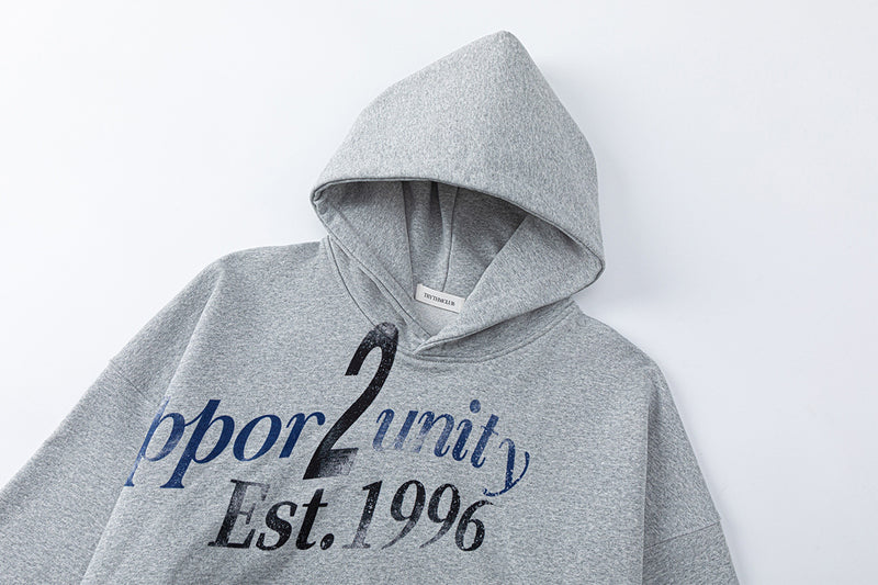 Hoodie à capuche Opportunity Est. 1996 – Motif graphique vintage américain, coupe oversize