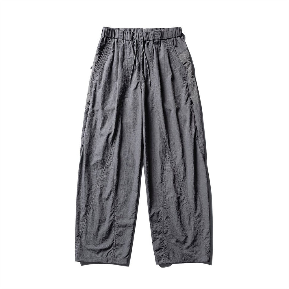 Baggy Wide-Leg Parachute Pants – Unisex Drawstring Jogger with Elastic Waist