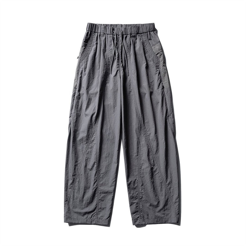 Baggy Wide-Leg Parachute Pants – Unisex Drawstring Jogger with Elastic Waist