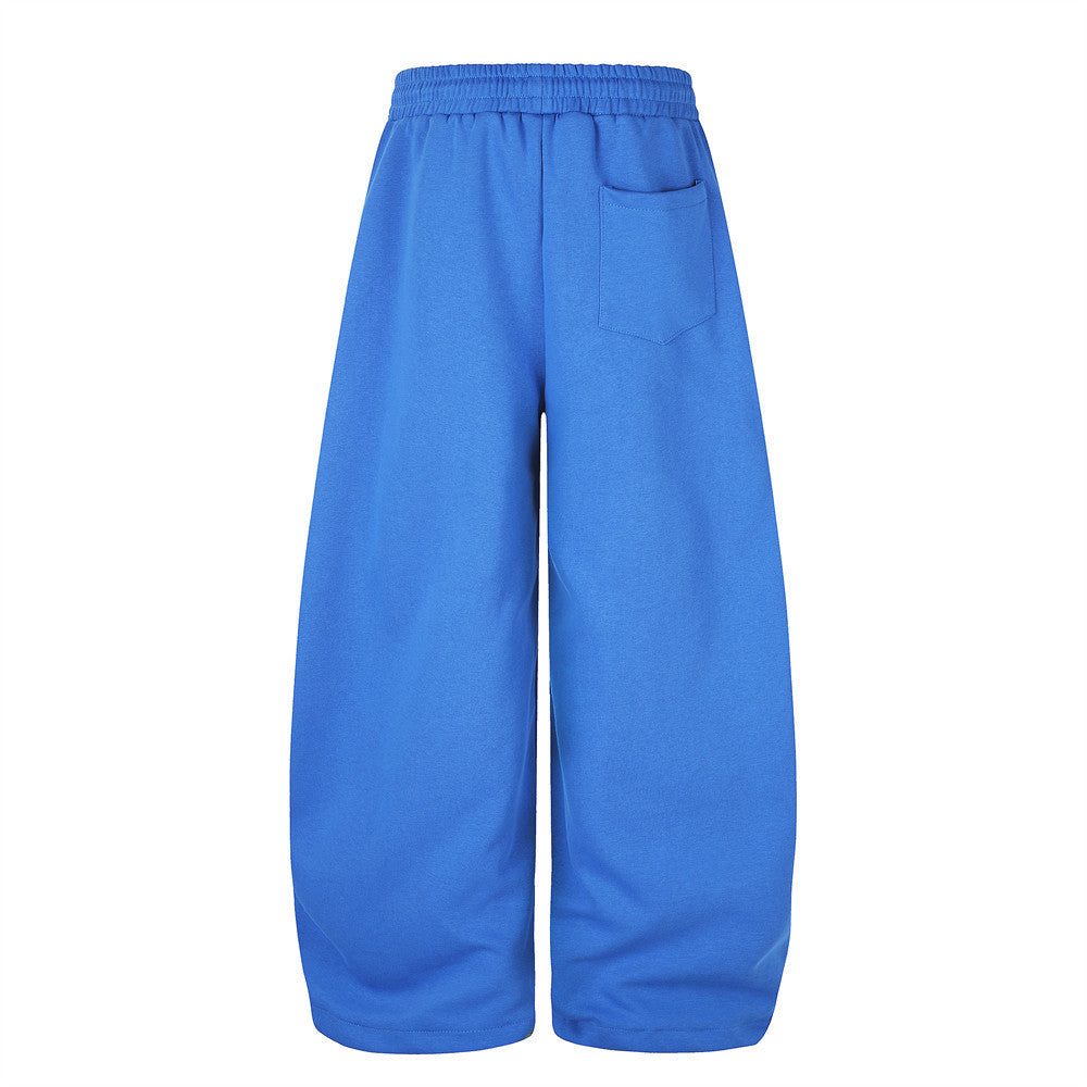 Jogginghose mit weitem Bein und Strass-Schriftzug – Oversize-Streetwear-Jogger für
