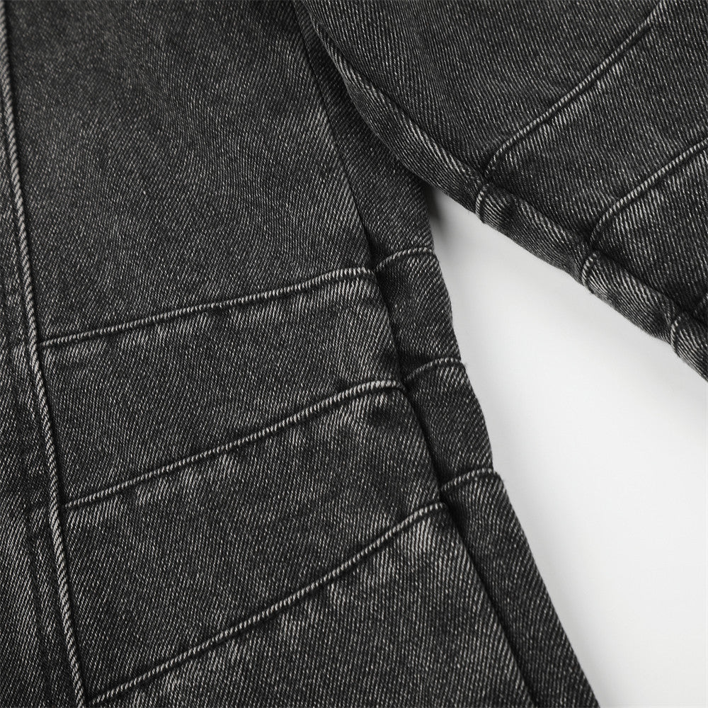 Deconstructed Cargo Denim Shorts – Multi-Pocket Punk Distressed Wide Leg