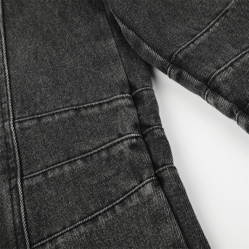 Deconstructed Cargo Denim Shorts – Multi-Pocket Punk Distressed Wide Leg