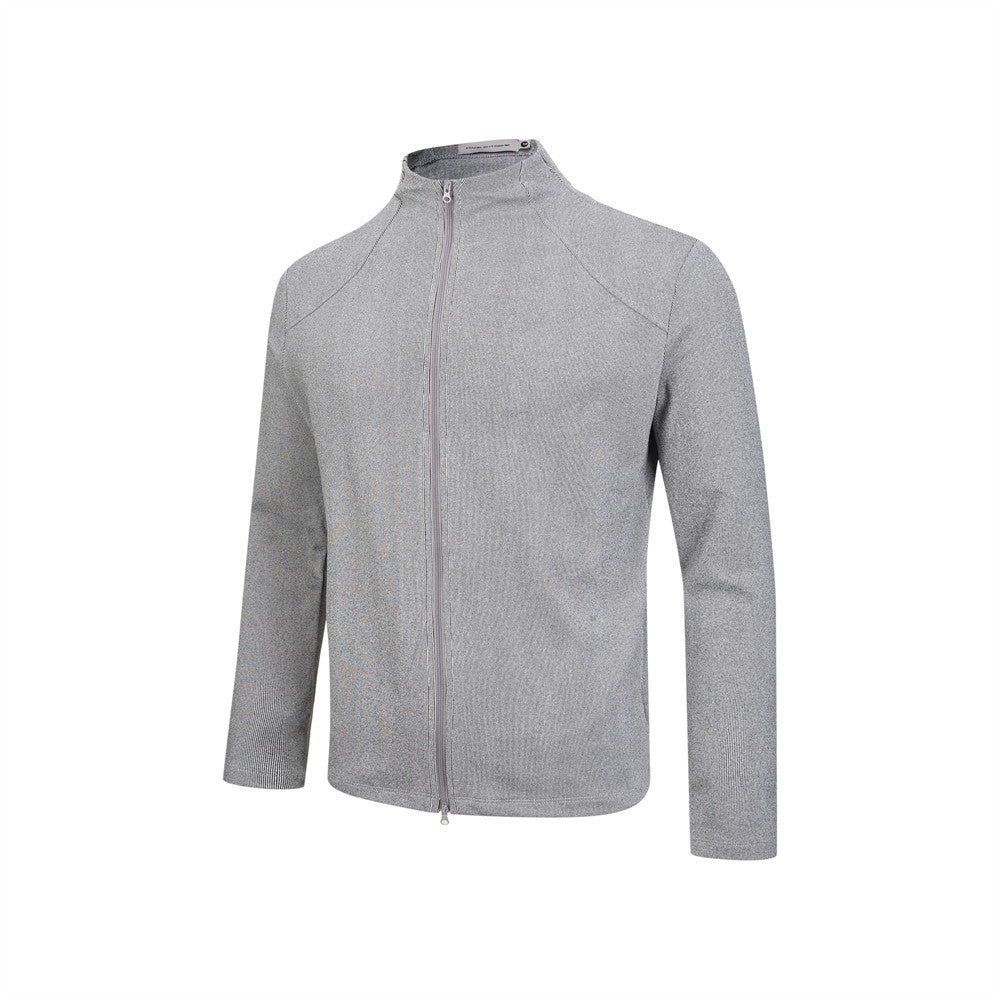 Men's Slim-Fit Full-Zip Mock Neck Knit Jacket – Long Sleeve Sport Cardigan