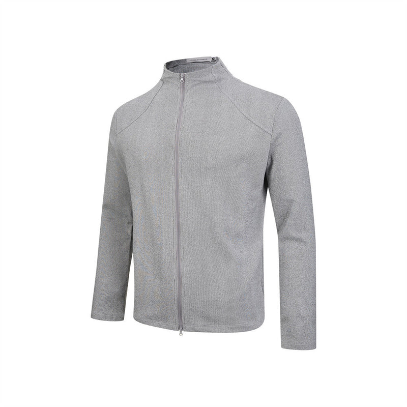 Men's Slim-Fit Full-Zip Mock Neck Knit Jacket – Long Sleeve Sport Cardigan