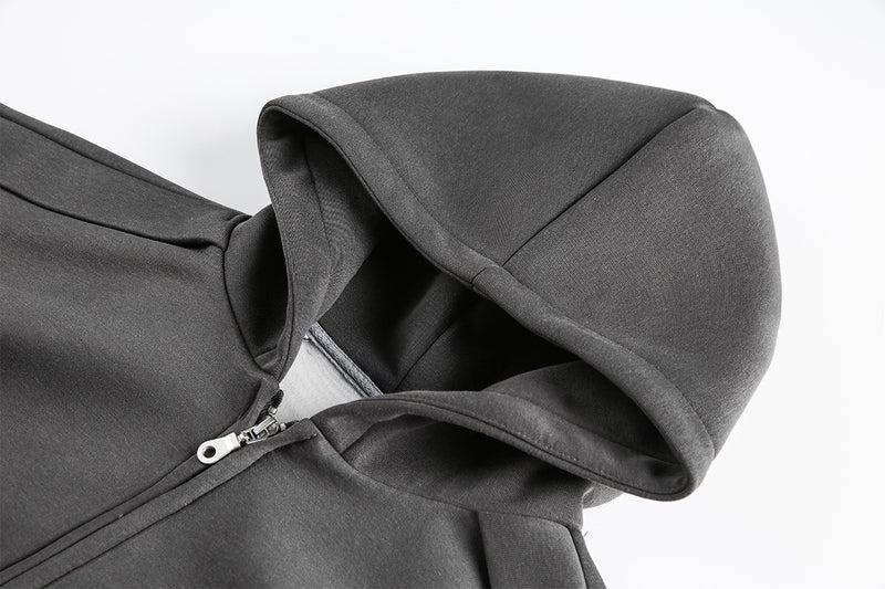 Hoodie zippé oversize doublé en molleton