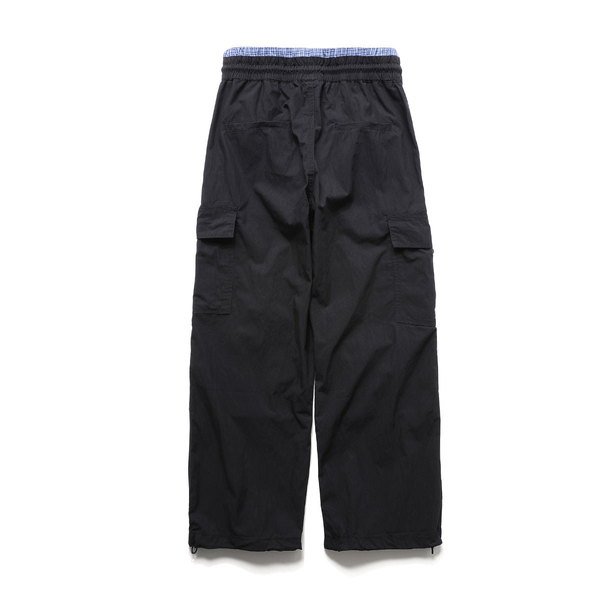 Wide-Leg Cargo Pants with Elastic Waist & Multi-Pocket Design