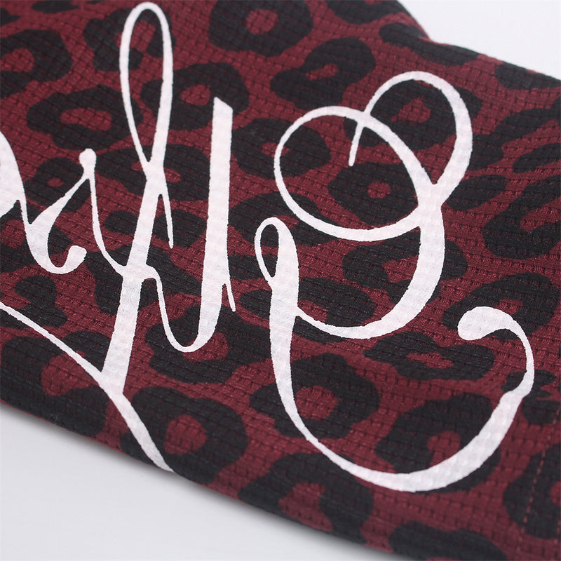 Leopard Print Long-Sleeve Shirt with Sleeve Script & Swirl Graphics
