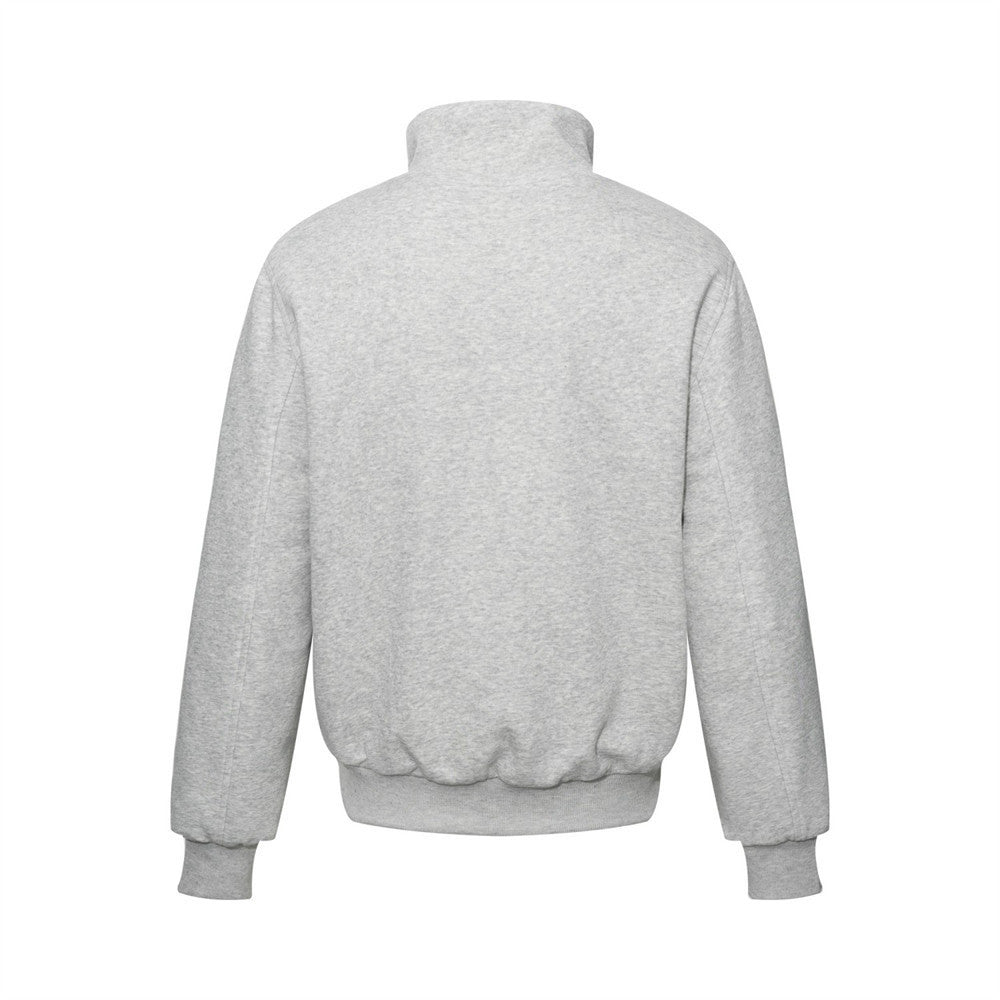 Men's Double-Breasted Stand-Collar Fleece-Lined Jacket