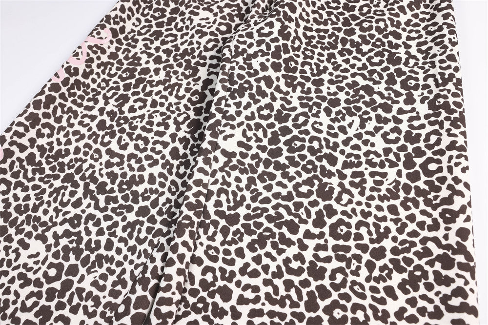 Leopard Print Wide-Leg Sweatpants – Relaxed Fit Casual Trousers
