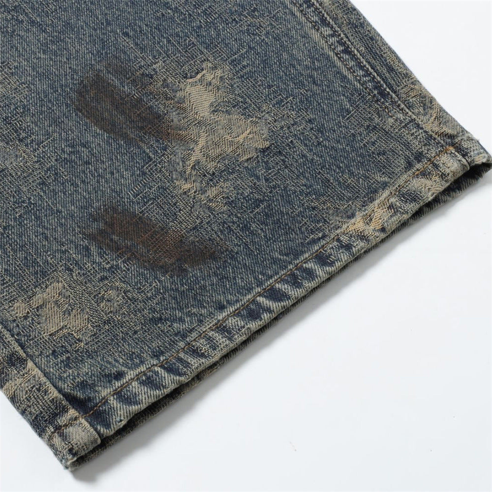 Wide Leg Jeans Mens Distressed Vintage Grunge Baggy Denim Pants