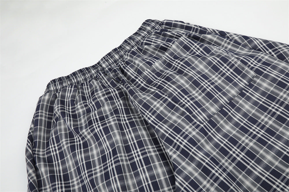 American Vintage Plaid Wide-Leg Pants – Oversized Baggy Trousers