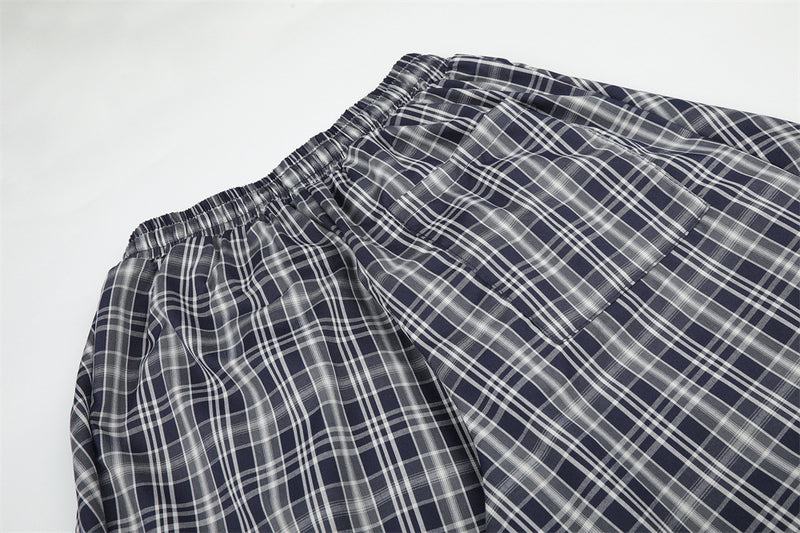 American Vintage Plaid Wide-Leg Pants – Oversized Baggy Trousers