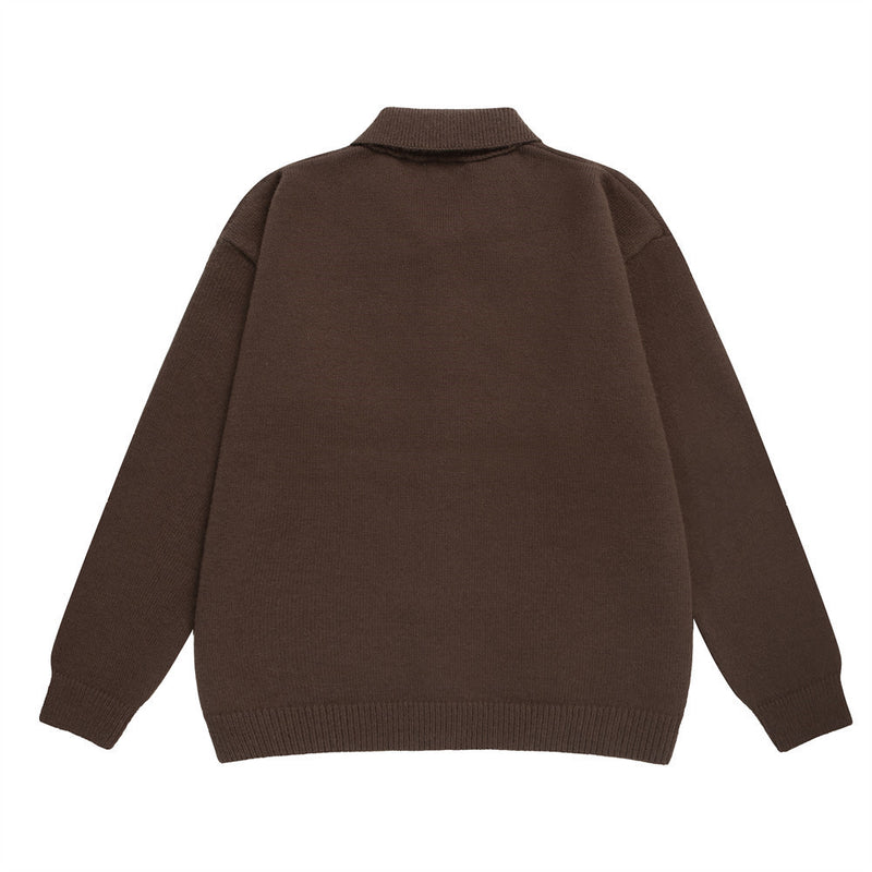 Herren-Strickcardigan mit Knopfleiste und Kentkragen