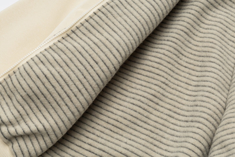 Sudadera con capucha y cremallera de rayas con orejas de conejo — Cárdigan reversible de doble cara