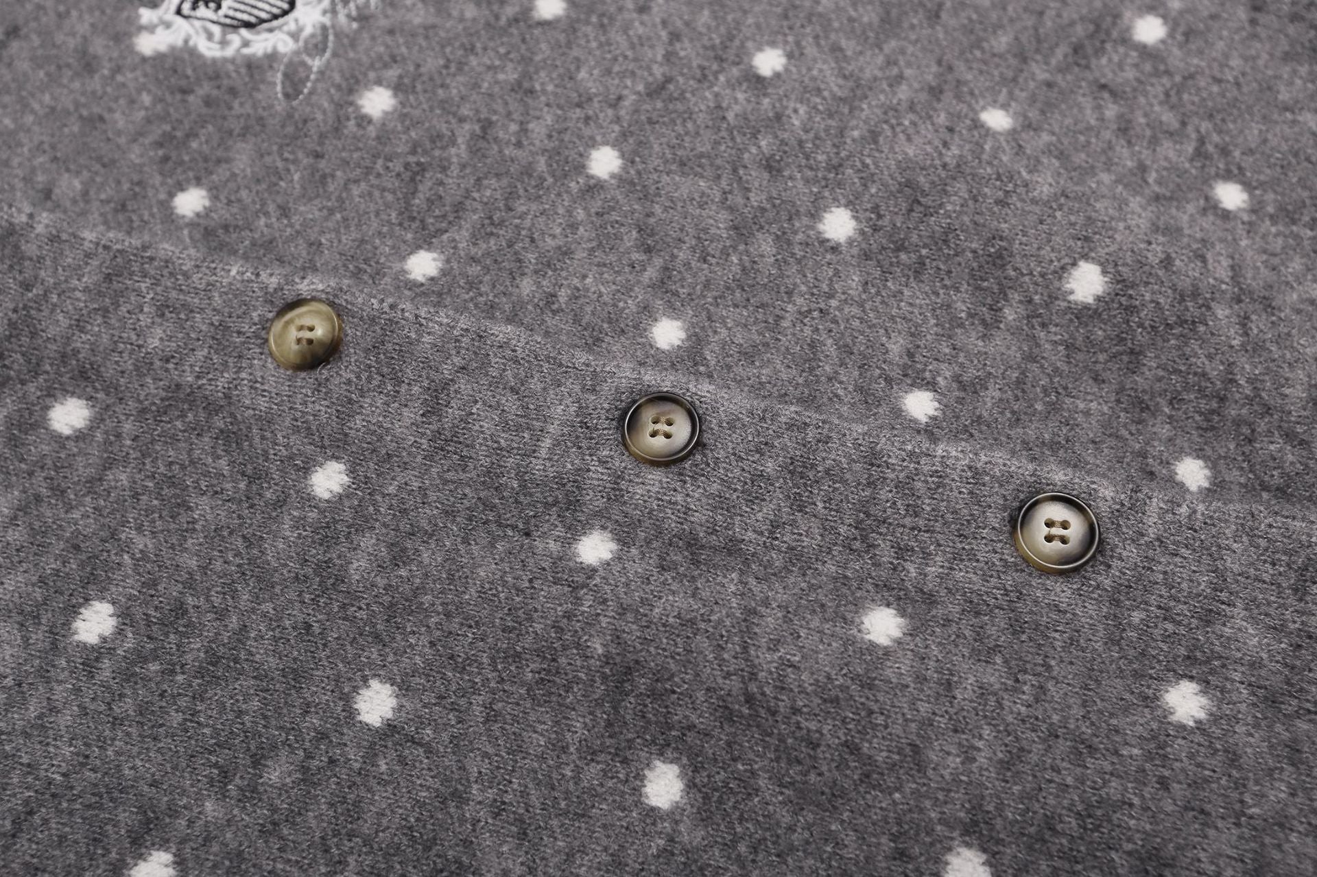 Polka Dot Knit Cardigan Sweater – Cropped Button-Up Vintage Style