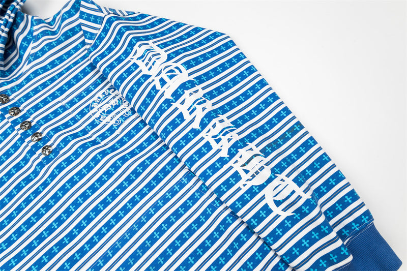 Men's Striped Gothic Letter Graphic Pullover Hoodie – Oversized Fit