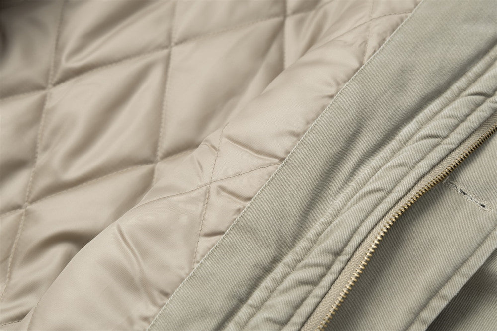 Men's Retro Bomber Jacket with Faux Fur Collar, Padded Winter Coat