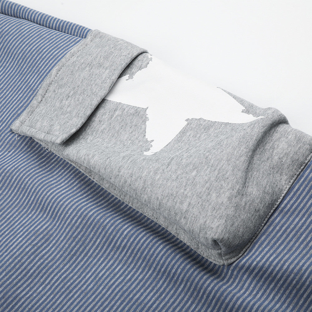 Wide-Leg Cargo Sweatpants with Letter Print & Star Patch Pockets