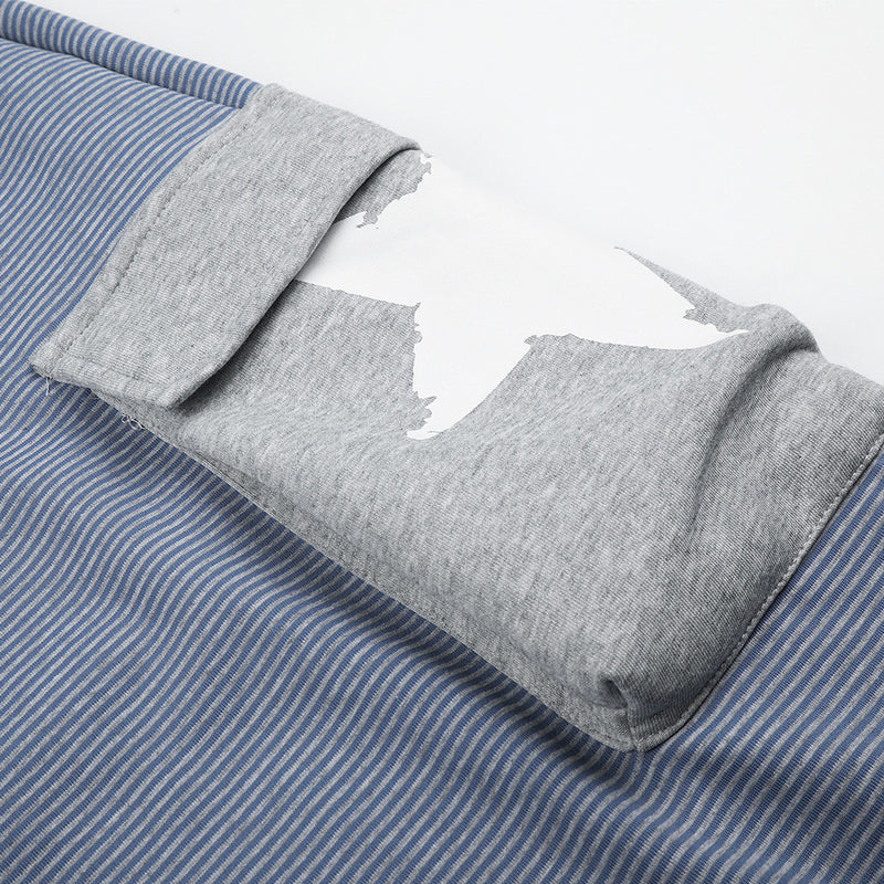 Wide-Leg Cargo Sweatpants with Letter Print & Star Patch Pockets