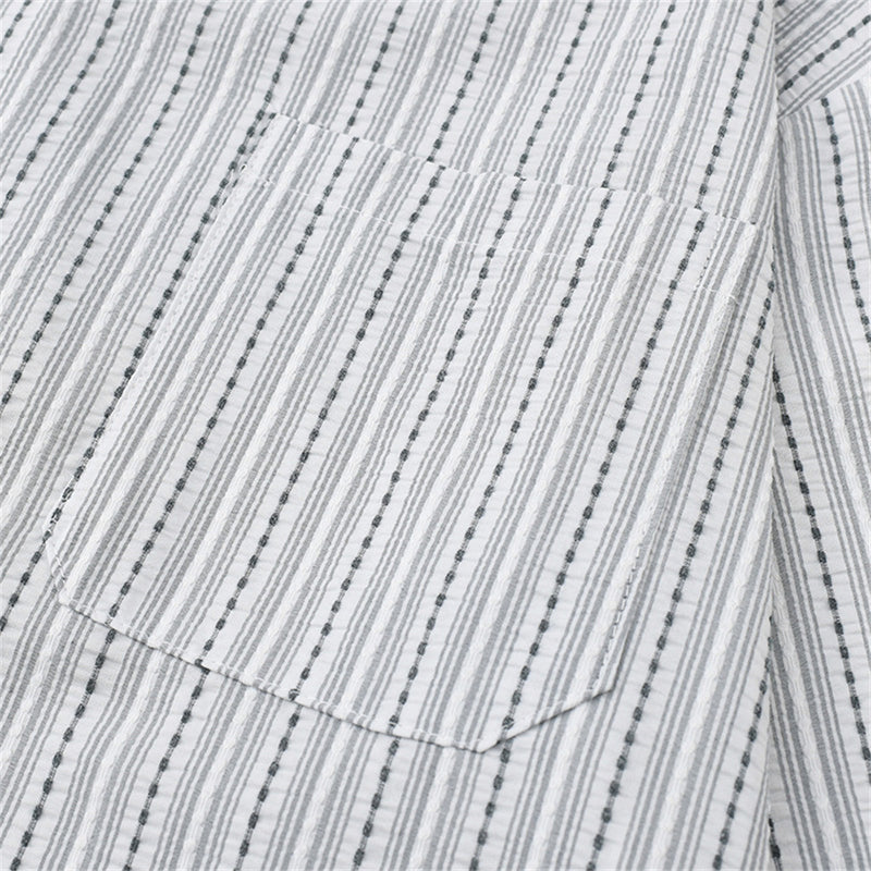 Blue Striped Long Sleeve Shirt Men – Oversized Relaxed Fit Button-Up