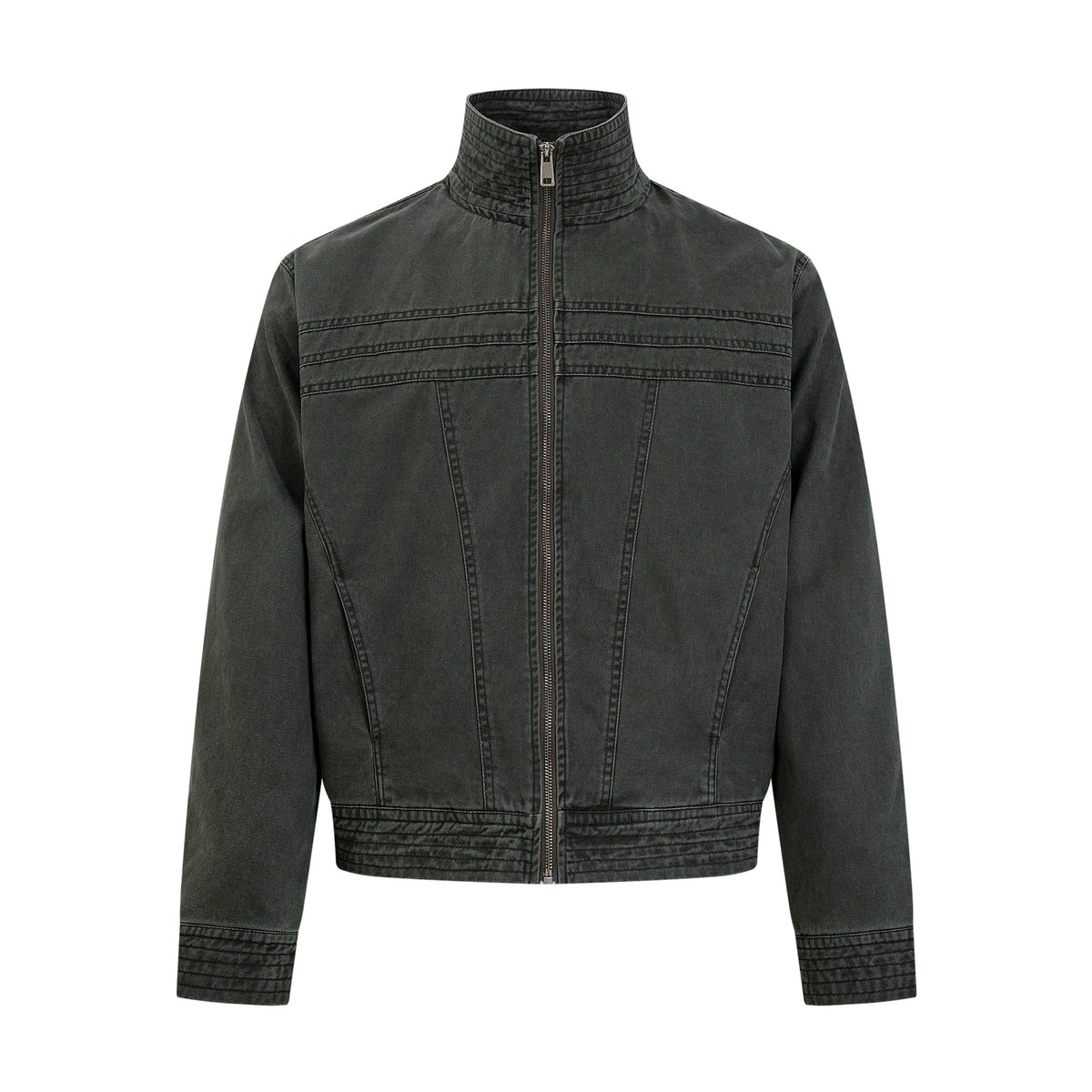 Men's Vintage Washed Moto Zip Jacket – Deconstructed Seam Detroit Style