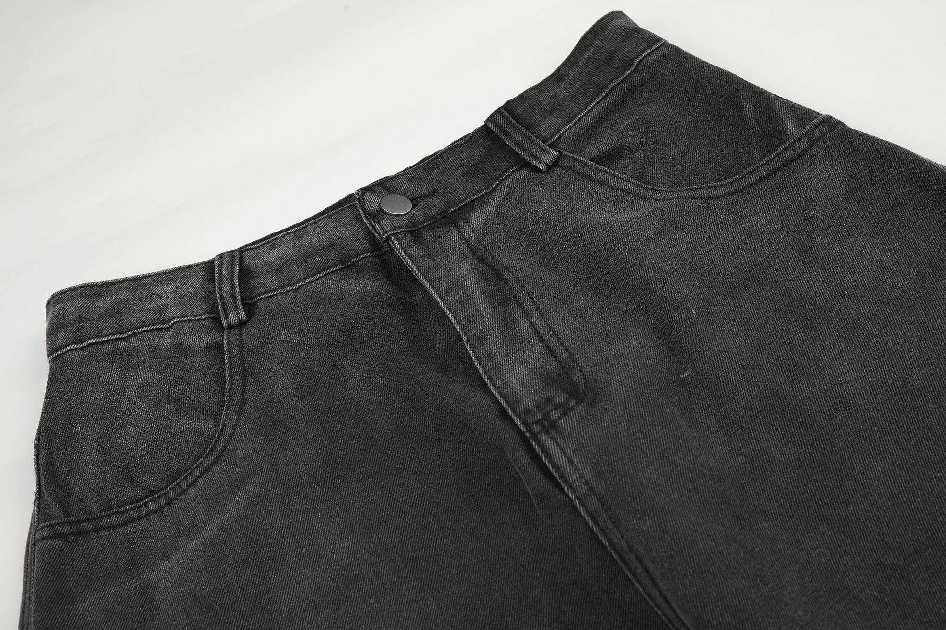Baggy Wide-Leg-Jeans mit Stern-Print und Farbverlauf-Waschung – High-Waist-Schnitt mit geschwungener Silhouette