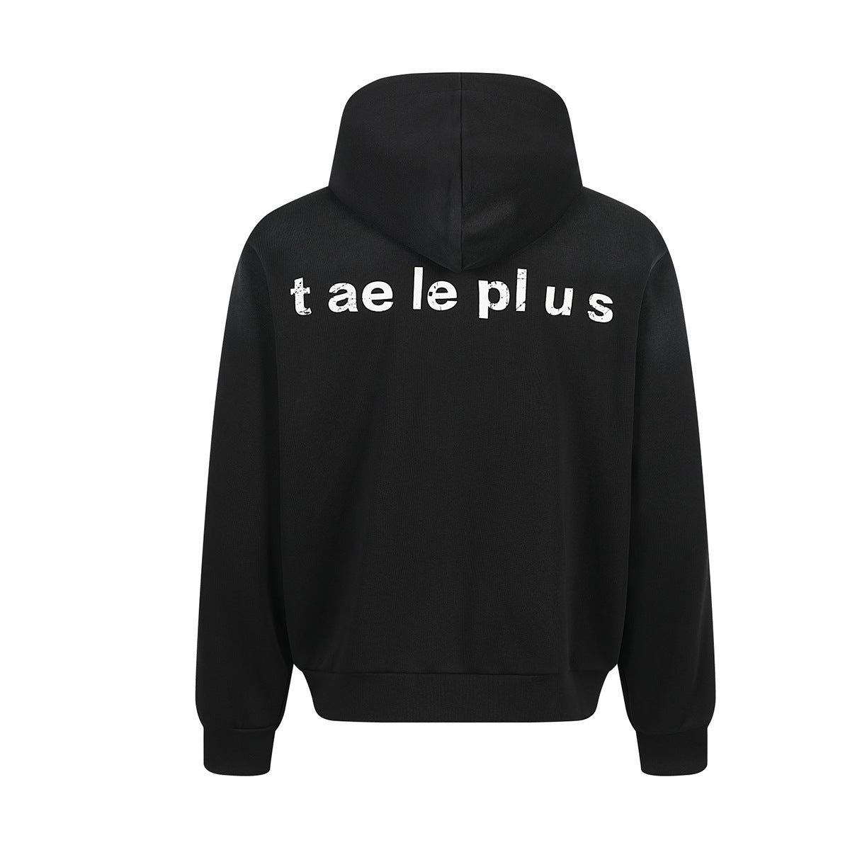 Zip-Hoodie mit aufgesticktem Einhorn und Badge-Patches – Gewaschener Farbverlauf