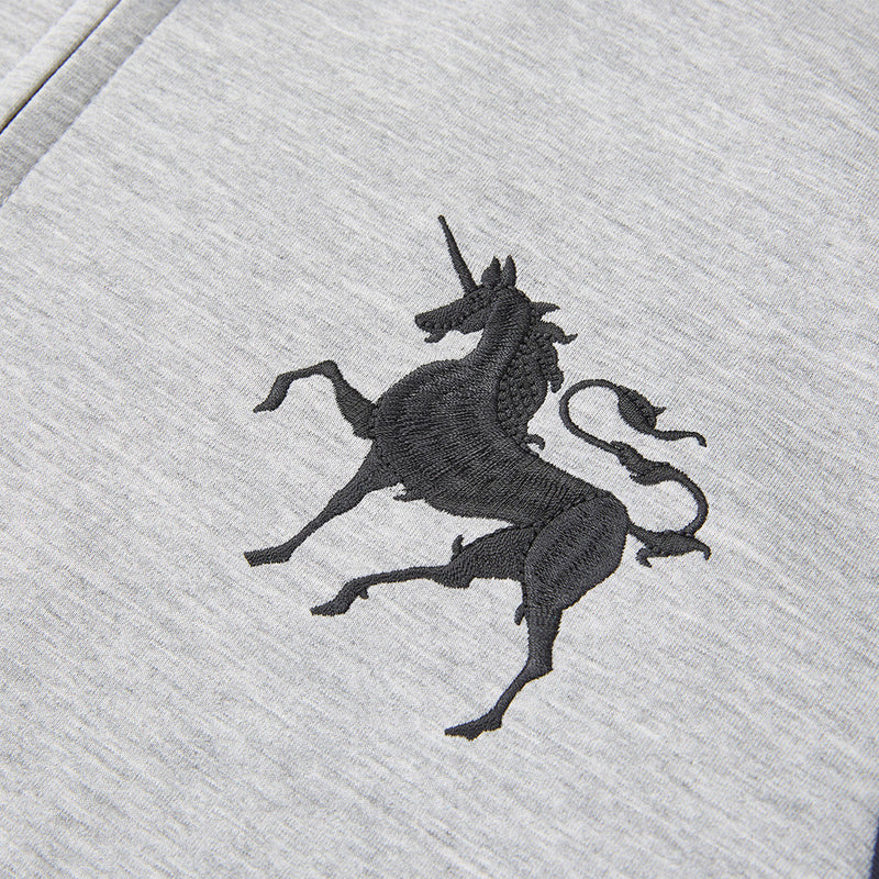 Men's Black Zip-Up Hoodie – Colorblock Graphic Streetwear Sweatshirt