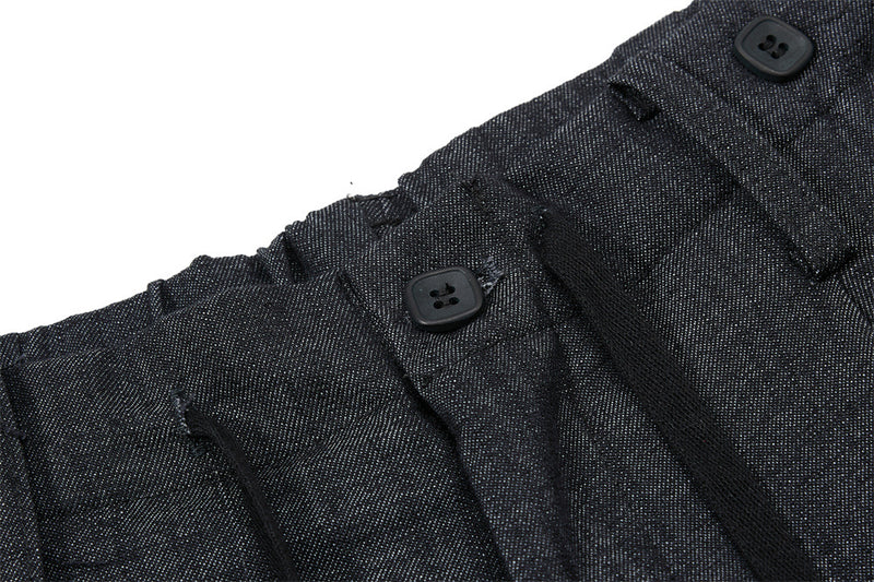 Wide-Leg Pleated Trousers – Men's Loose Fit Draped Floor-Length Pants