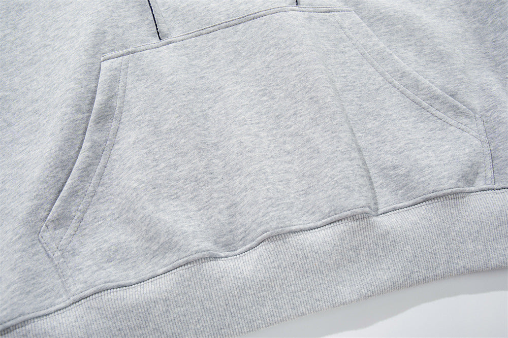 Oversized Pullover Hoodie – Contrast Hood Lining & Exposed Seam Detail