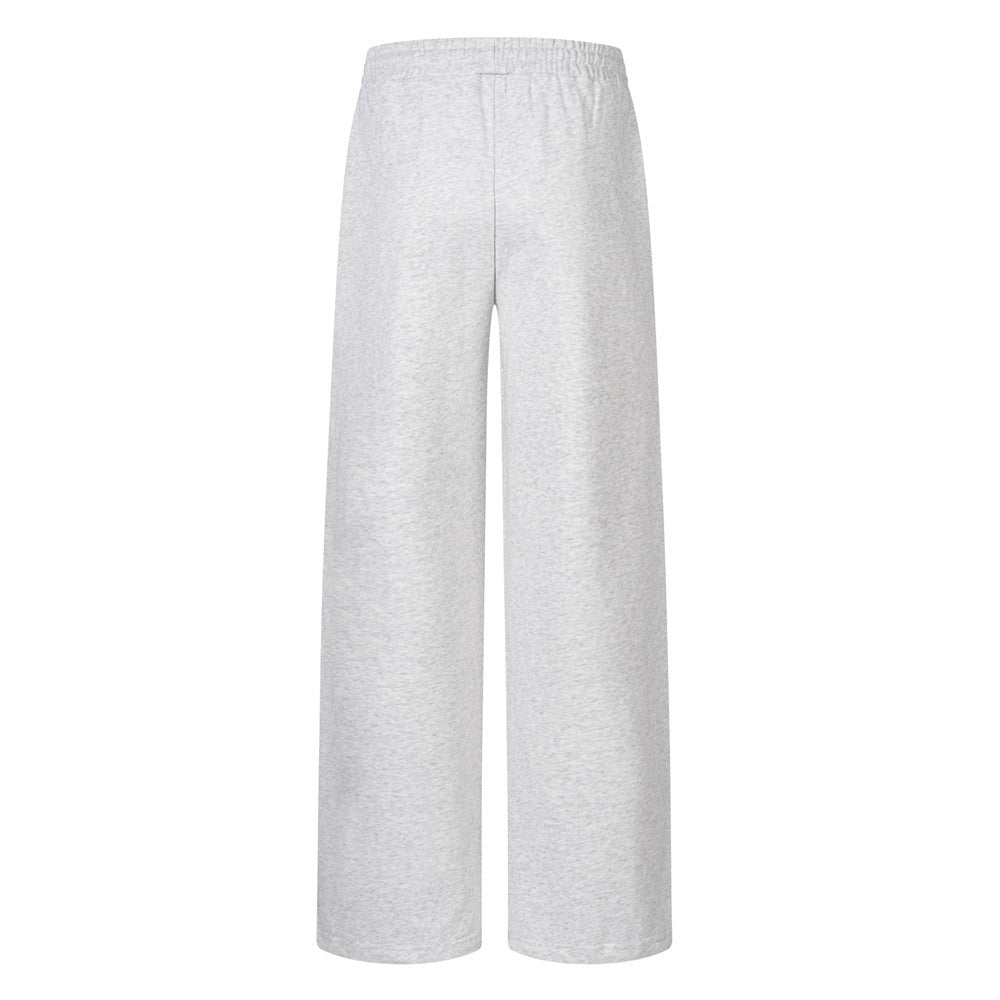 Scottie Dog Graphic Wide-Leg Sweatpants with Elastic Waist