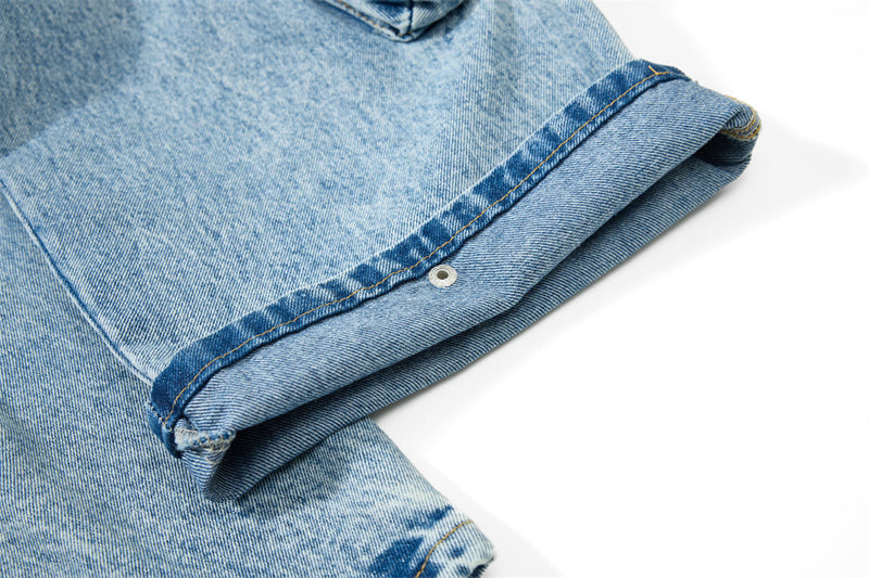 Men's Baggy Cargo Denim Jeans – Wide Leg, Multi-Pocket, Acid Wash