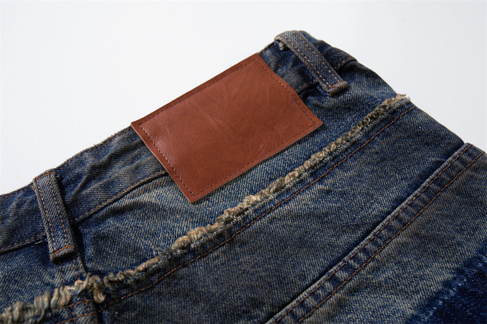 Ripped Wide-Leg Denim Shorts – Distressed Cargo Pocket Washed Jorts