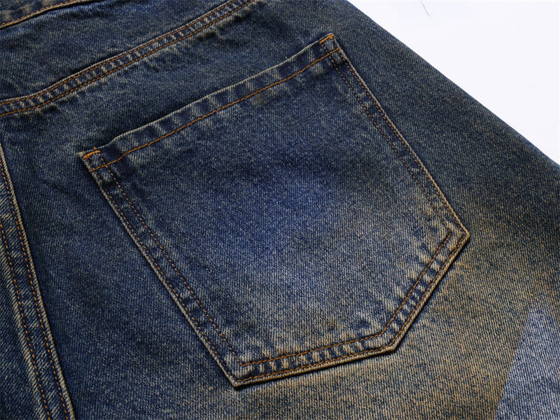 Baggy Jeans Men – Distressed Wide-Leg Barrel Fit with Deconstructed Seam Detail