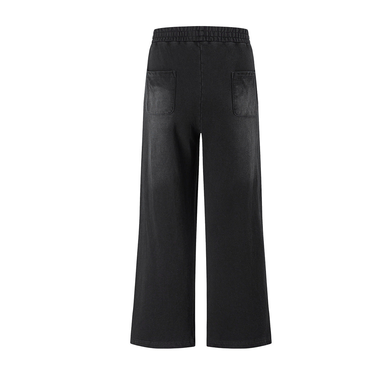 Pantalon de survêtement à jambes larges avec motif d’étoiles et de lettres, coupe décontractée délavée
